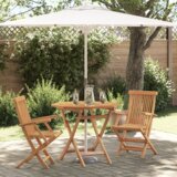 vidaXL 3 komada sklopivi vrtni bistro set od čvrste tikovine | shoptok.hr