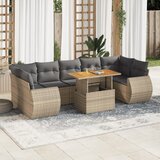 vidaXL 8-dijelni set vrtnih sofa od poliratana s jastucima bež | shoptok.hr