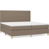 Box spring postelja z vzmetnico taupe 200x200 cm blago | Shoptok.si