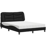  The Living Store Postelja z vzmetnico črna 140x200 cm umetno usnje - Postelja, (21496774) | Shoptok.si
