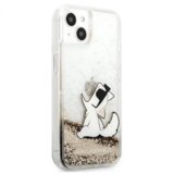Karl Lagerfeld KLHCP13MGCFD za iphone 13 6.1 zlata prozorna trda zaščita z bleščicami - choupette fun | Shoptok.si