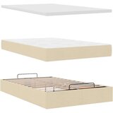 vidaXL otomanski okvir kreveta s madraca krem 120x190 cm od tkanine | shoptok.hr