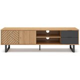 Marckeric Antracitno siva/naravna TV omarica v hrastovem dekorju 180x51,5 cm Madona – Cene