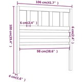  Posteljno vzglavje medeno rjavo 106x4x100 cm trdna borovina, (20646075) | Shoptok.si