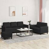 vidaXL 3-dijelni set sofa s jastucima crni od umjetne kože | shoptok.hr
