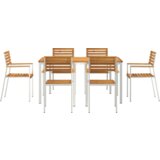  7-dijelni vrtni blagovaonski stol i stolice od čvrstog bagremovog drva | shoptok.hr