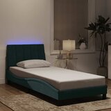  Okvir kreveta s LED-om bez madraca Hanko tamnozeleni 90x190 cm baršunasti | shoptok.hr