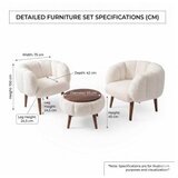 Atelier Del Sofa fotelje i klub stočić lotus wellsoft white | Eponuda.com