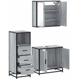  3-dijelni set kupaonskog namještaja siva boja hrasta drveni | shoptok.hr
