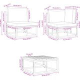 vidaXL Vrtna sedežna garnitura 6 pcs Črna 70 x 70 x 32 cm Aluminij | Shoptok.si