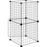  Kavez za ljubimce s 8 panela i vratima crni 35 x 35 cm čelični | shoptok.hr