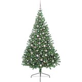 VidaXL Umjetna preddekorirana božićna jelka Zelena 240 cm PVC Slike