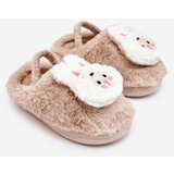 Kesi Children's Furry Slippers Bunny Beige Dicera Cene