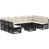 vidaXL Vrtna sedežna garnitura 10 pcs Črna poli ratan, (5000269258) | Shoptok.si