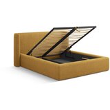 Windsor & Co Sofas Gorčično rumena oblazinjena zakonska postelja s prostorom za shranjevanje z letvenim dnom 140x200 cm Jason – | Shoptok.si