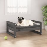 vidaXL Pasja postelja siva 65,5x50,5x28 cm trdna borovina | Shoptok.si