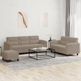  3-dijelni set sofa s jastucima smeđesivi od mikrovlakana | shoptok.hr