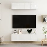 Furnova TV omarice 4 kosi visok sijaj bele 60x30x30 cm iverna plošča, (21922785) Cene