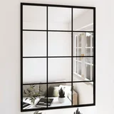 Zidna ogledala 3 kom crna 80x60 cm metalna