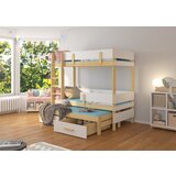 ADRK Troposteljna otroka postelja ETAPO 103 cm - BOR NARAVNI-BELA | Shoptok.si