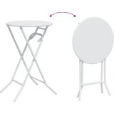 vidaXL sklopivi vrtni stol bijeli Ø50x72 cm čelik | shoptok.hr