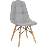 Shumee 4Rico Skandinavski stol QS-185 eko usnje, siv, (21388314) | Shoptok.si