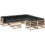  The Living Store Vrtna sedežna garnitura 9-delna z blazinami trdna borovina - Vrtna Sedežna Garnitura, (21451704) | Shoptok.si