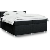 vidaXL Box spring postelja z vzmetnico črn 200x200 cm blago | Shoptok.si
