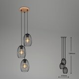 Lesnina XXXL Brilo 4040-035 - Luster na sajli WAKTU VINTAGE 3xE27/60W/230V kaučukovo drvo | Eponuda.com
