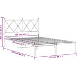  Metalni okvir za krevet s uzglavljem bijeli 120x200 cm | shoptok.hr