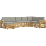  Set vanjskih sofa 8 kom. Bijela i svjetlosiva Poliester Smeđa 310 x 191,5 x 73 cm | Shoptok.si