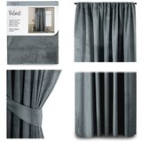 Restilo Siva žametna zavesa AmeliaHome Velvety, 245 x 140 cm | Shoptok.si