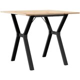 vidaXL jedilna miza y okvir 80x80x75 cm trdna borovina lito železo | Shoptok.si