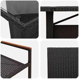 vidaXL Vrtni set za objed 9 pcs Crna Poli ratan | shoptok.hr