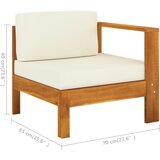  Vrtni set za sjedenje s jastucima, 6 dijelova, 100 x 60 cm, akacija | shoptok.hr