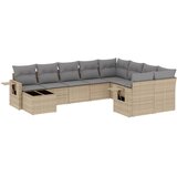  10-dijelni set vrtnih sofa s jastucima bež od poliratana | shoptok.hr