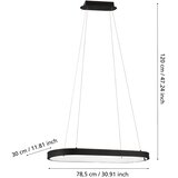 Eglo codriales visilica/1, 30w, prom 780, crno/bijela | shoptok.hr