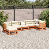  7-dijelni set vrtnih sofa s jastucima voštano smeđi od borovine | Eponuda.ba