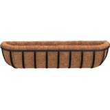 vidaXL stensko korito 2 kosa podloga iz kokosa črno 91x20x23 cm jeklo | Shoptok.si