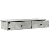 vidaXL Stenska polica s predali betonsko siv 100x37,5x19 cm inž. les | Shoptok.si