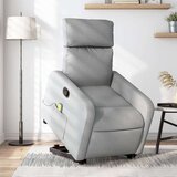vidaXL Masažni naslonjač na podizanje od tkanine svjetlosivi | shoptok.hr