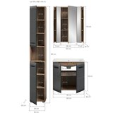 MID.YOU Kopalnica Ice, Črna, Barva Hrasta, 3-Delna | Shoptok.si