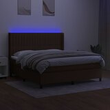 Krevet box spring s madracem LED tamnosmeđi 180x200 cm tkanina | Eponuda.ba