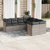 vidaXL 8-dijelni set vrtnih sofa od poliratana s jastucima svjetlosivi | shoptok.hr