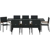  Vrtni set za objed 9 kom. Crna poliratan 240 x 90 x 75 cm | shoptok.hr