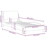  Okvir za krevet Dover crno-bijeli 80x200 cm umjetna koža | shoptok.hr