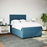  Krevet box spring s madracem plavi 160 x 200 cm baršunasti | shoptok.hr
