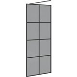 Zid za walk-in tuš Crna 80 x 195 cm Staklo otporno na udarce | shoptok.hr
