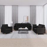  3-dijelni set sofa s jastucima crni od mikrovlakana | shoptok.hr
