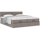  Otomanski okvir kreveta s madracima smeđesivi 200x200cm tkanine | shoptok.hr